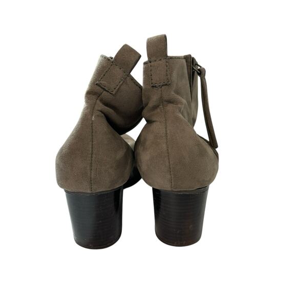 Old Navy Stone Gray Heeled Ankle Boots Size 9 Faux Leather Zipper Casual - Picture 5 of 5